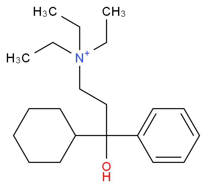 (3-cyclohexyl-3-hydroxy-3-phenylpropyl)triethylazanium_分子结构_CAS_60-49-1