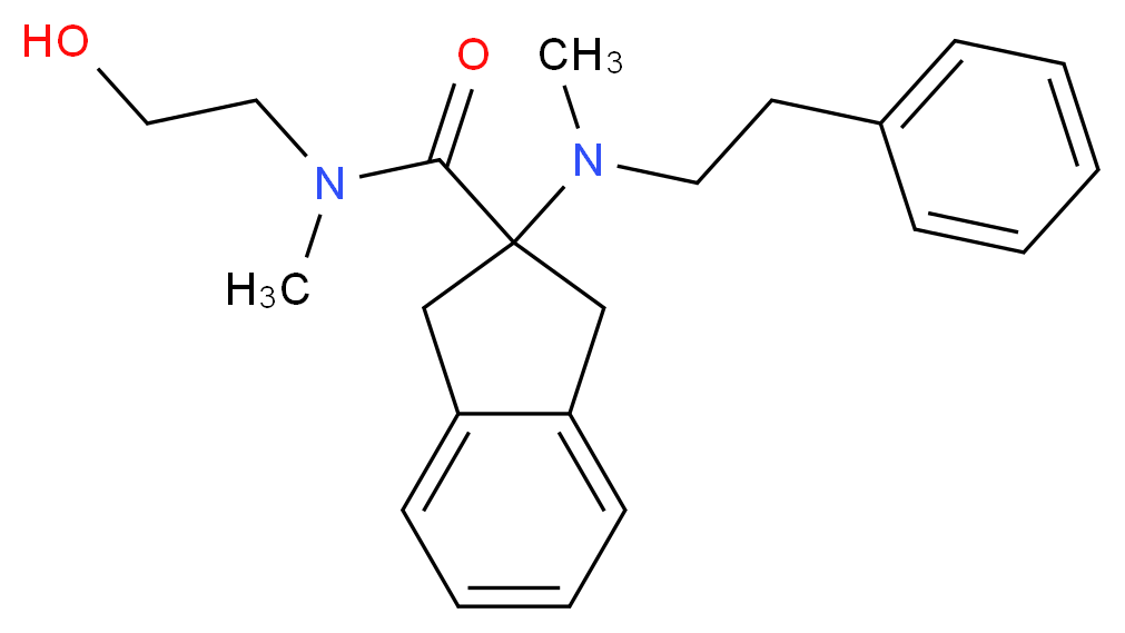 N-(2-hydroxyethyl)-N-methyl-2-[methyl(2-phenylethyl)amino]-2-indanecarboxamide_分子结构_CAS_)
