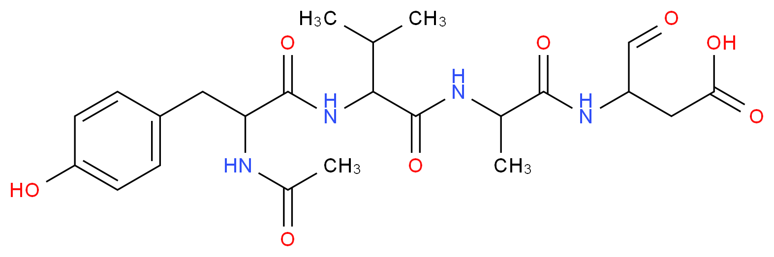 3-(2-{2-[2-acetamido-3-(4-hydroxyphenyl)propanamido]-3-methylbutanamido}propanamido)-4-oxobutanoic acid_分子结构_CAS_143313-51-3