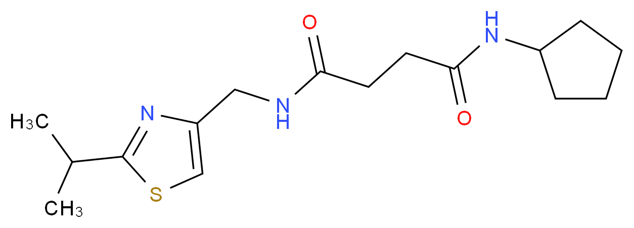 N-cyclopentyl-N'-[(2-isopropyl-1,3-thiazol-4-yl)methyl]succinamide_分子结构_CAS_)