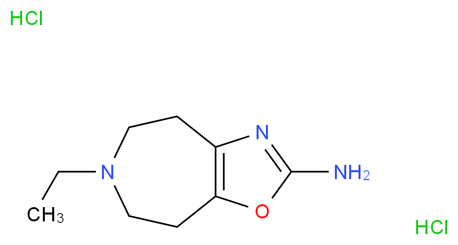 6-ethyl-4H,5H,6H,7H,8H-[1,3]oxazolo[4,5-d]azepin-2-amine dihydrochloride_分子结构_CAS_36067-72-8