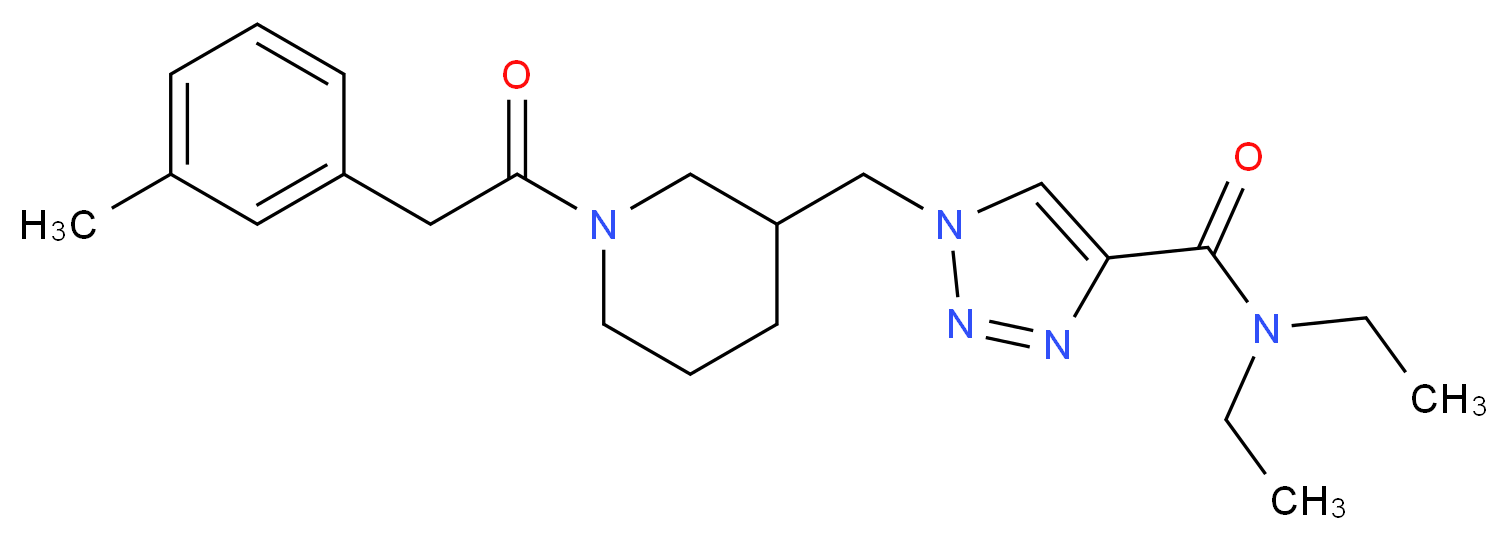 N,N-diethyl-1-({1-[(3-methylphenyl)acetyl]-3-piperidinyl}methyl)-1H-1,2,3-triazole-4-carboxamide_分子结构_CAS_)