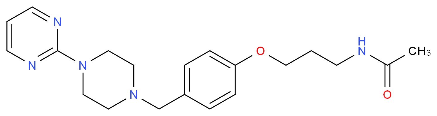 N-[3-(4-{[4-(2-pyrimidinyl)-1-piperazinyl]methyl}phenoxy)propyl]acetamide_分子结构_CAS_)