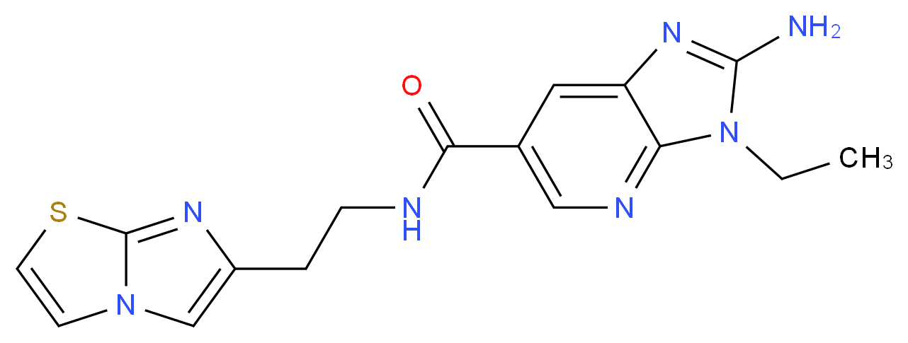 2-amino-3-ethyl-N-(2-imidazo[2,1-b][1,3]thiazol-6-ylethyl)-3H-imidazo[4,5-b]pyridine-6-carboxamide_分子结构_CAS_)