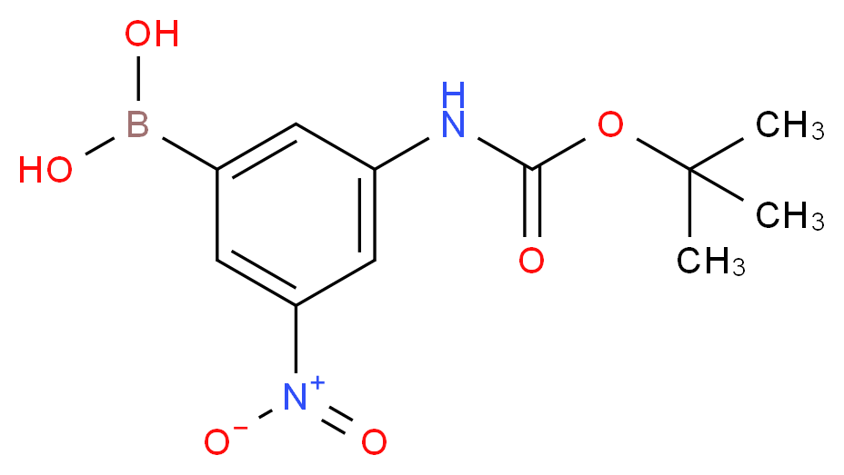 (3-BOC-AMINO-5-NITROPHENYL)BORONIC ACID_分子结构_CAS_374595-05-8)