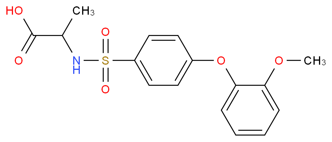 2-[4-(2-methoxyphenoxy)benzenesulfonamido]propanoic acid_分子结构_CAS_1008052-20-7