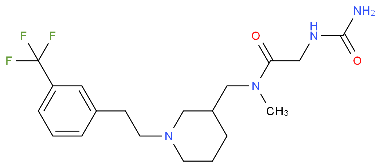 N~2~-(aminocarbonyl)-N~1~-methyl-N~1~-[(1-{2-[3-(trifluoromethyl)phenyl]ethyl}piperidin-3-yl)methyl]glycinamide_分子结构_CAS_)