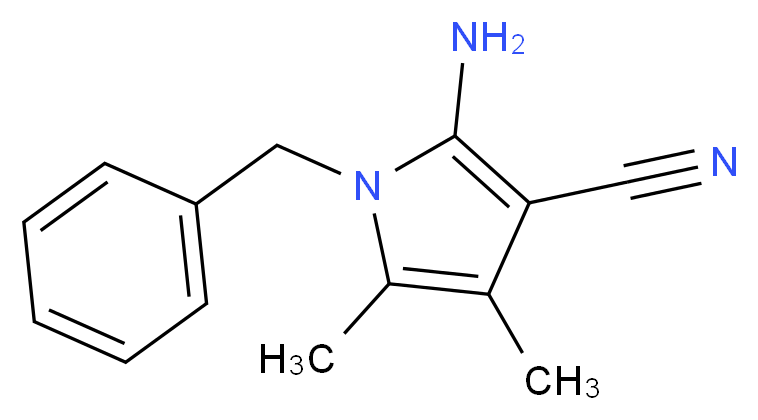2-amino-1-benzyl-4,5-dimethyl-1H-pyrrole-3-carbonitrile_分子结构_CAS_55817-72-6
