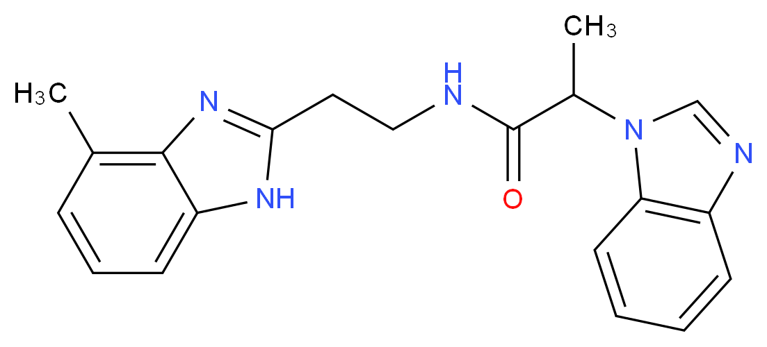 2-(1H-benzimidazol-1-yl)-N-[2-(4-methyl-1H-benzimidazol-2-yl)ethyl]propanamide_分子结构_CAS_)