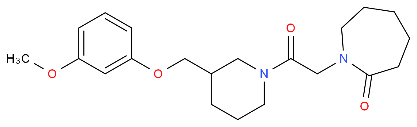 1-(2-{3-[(3-methoxyphenoxy)methyl]-1-piperidinyl}-2-oxoethyl)-2-azepanone_分子结构_CAS_)