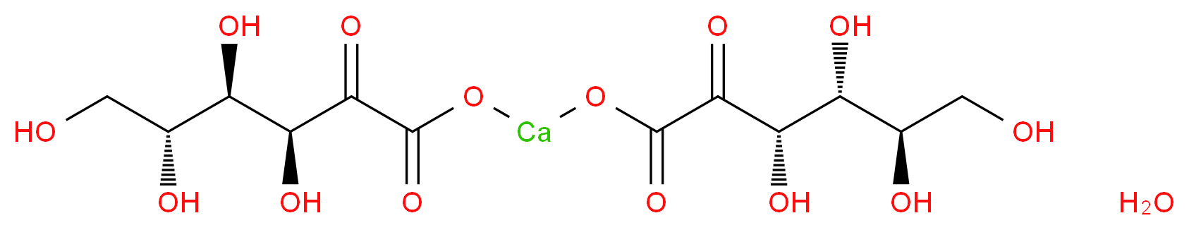 hydrate {[(3S,4R,5R)-3,4,5,6-tetrahydroxy-2-oxohexanoyl]oxy}calcio (3S,4R,5R)-3,4,5,6-tetrahydroxy-2-oxohexanoate_分子结构_CAS_1040352-40-6