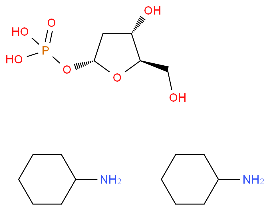 2-Deoxy-α-D-ribose 1-phosphate bis(cyclohexylammonium) salt_分子结构_CAS_102783-28-8)