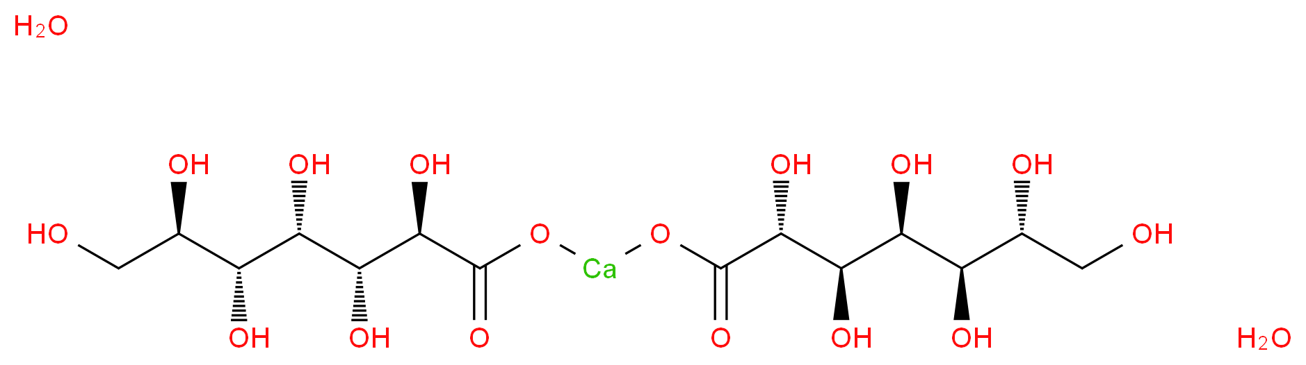 dihydrate {[(2R,3R,4S,5R,6R)-2,3,4,5,6,7-hexahydroxyheptanoyl]oxy}calcio (2R,3R,4S,5R,6R)-2,3,4,5,6,7-hexahydroxyheptanoate_分子结构_CAS_10030-53-2