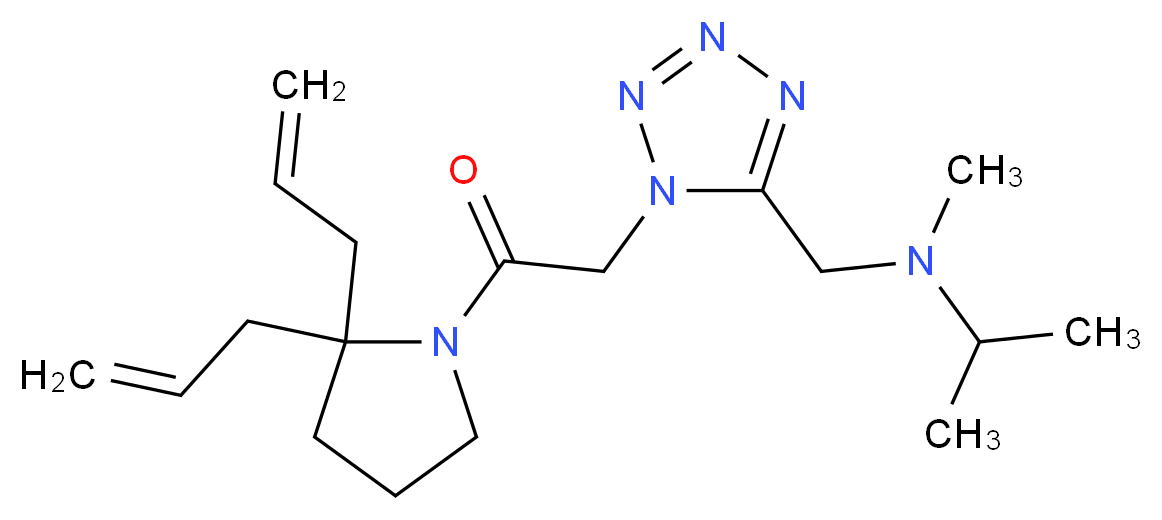 ({1-[2-(2,2-diallyl-1-pyrrolidinyl)-2-oxoethyl]-1H-tetrazol-5-yl}methyl)isopropyl(methyl)amine_分子结构_CAS_)