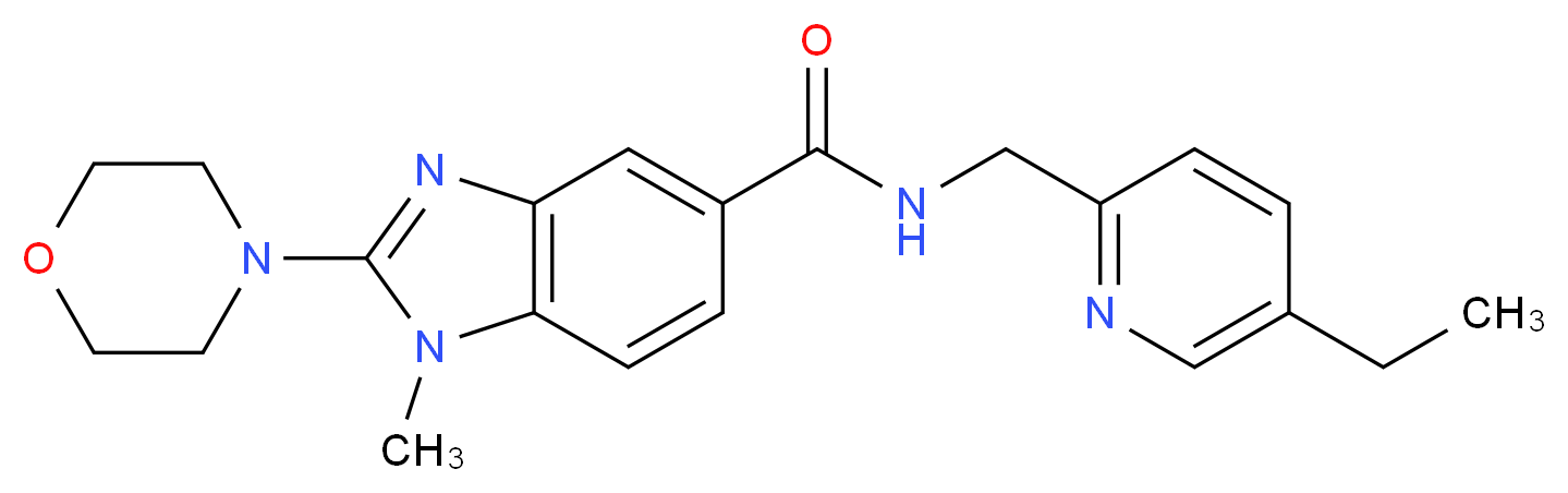 N-[(5-ethyl-2-pyridinyl)methyl]-1-methyl-2-(4-morpholinyl)-1H-benzimidazole-5-carboxamide_分子结构_CAS_)