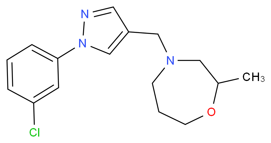 4-{[1-(3-chlorophenyl)-1H-pyrazol-4-yl]methyl}-2-methyl-1,4-oxazepane_分子结构_CAS_)