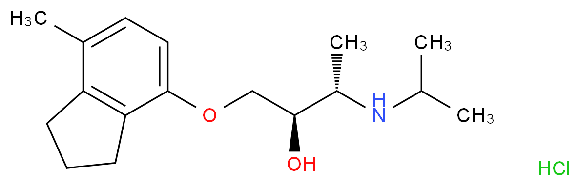 (2R,3S)-1-[(7-methyl-2,3-dihydro-1H-inden-4-yl)oxy]-3-[(propan-2-yl)amino]butan-2-ol hydrochloride_分子结构_CAS_72795-01-8