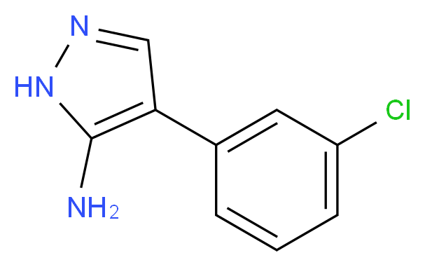 4-(3-chlorophenyl)-1H-pyrazol-5-amine_分子结构_CAS_95750-97-3