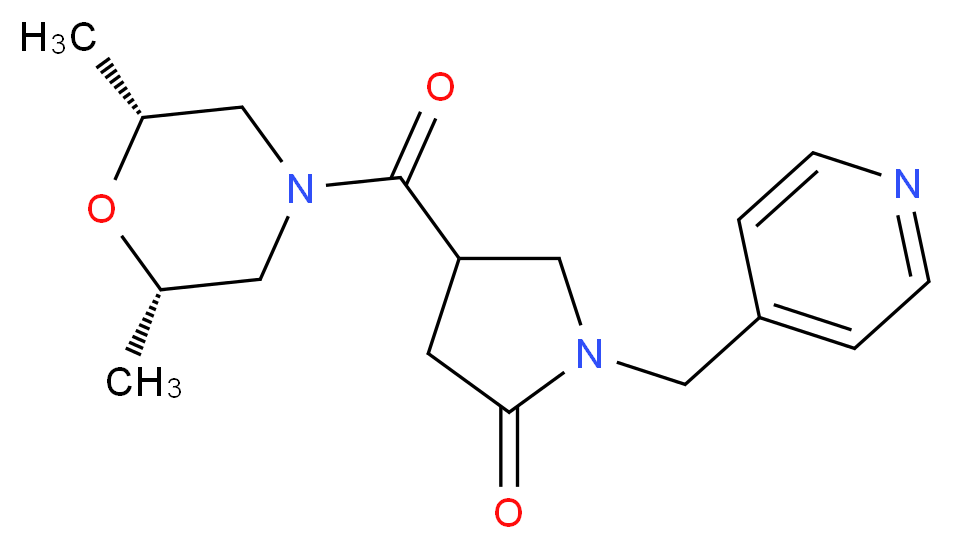 4-{[(2R*,6S*)-2,6-dimethylmorpholin-4-yl]carbonyl}-1-(pyridin-4-ylmethyl)pyrrolidin-2-one_分子结构_CAS_)