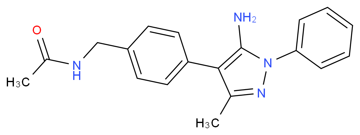 N-[4-(5-amino-3-methyl-1-phenyl-1H-pyrazol-4-yl)benzyl]acetamide_分子结构_CAS_)