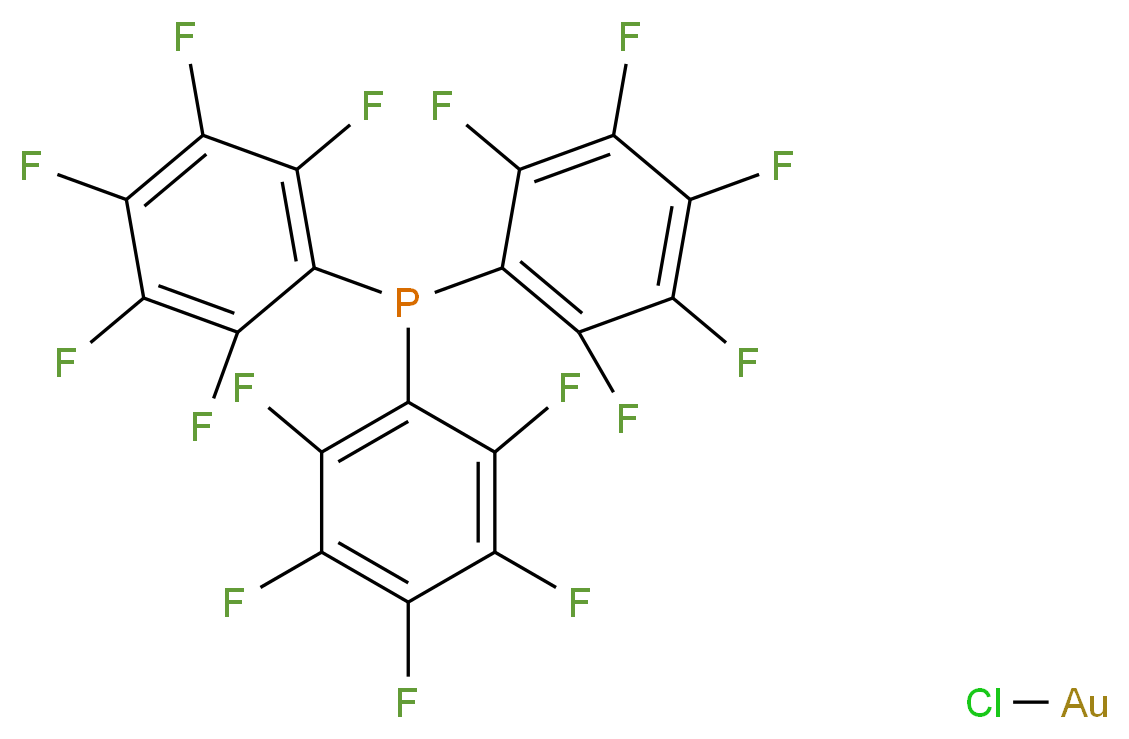 chlorogold; tris(pentafluorophenyl)phosphane_分子结构_CAS_37095-26-4