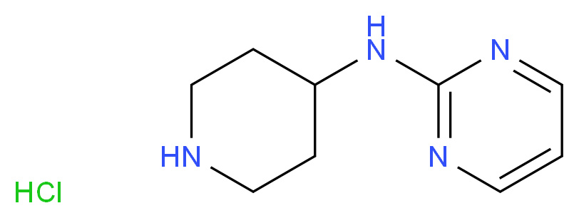 N-(piperidin-4-yl)pyrimidin-2-amine hydrochloride_分子结构_CAS_950649-10-2