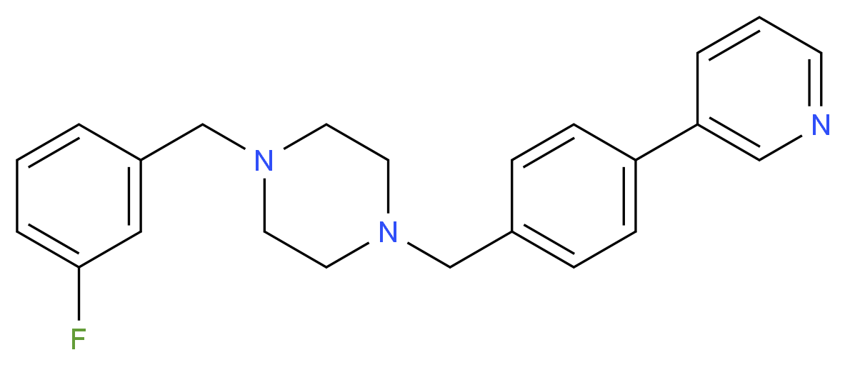 1-(3-fluorobenzyl)-4-[4-(3-pyridinyl)benzyl]piperazine_分子结构_CAS_)