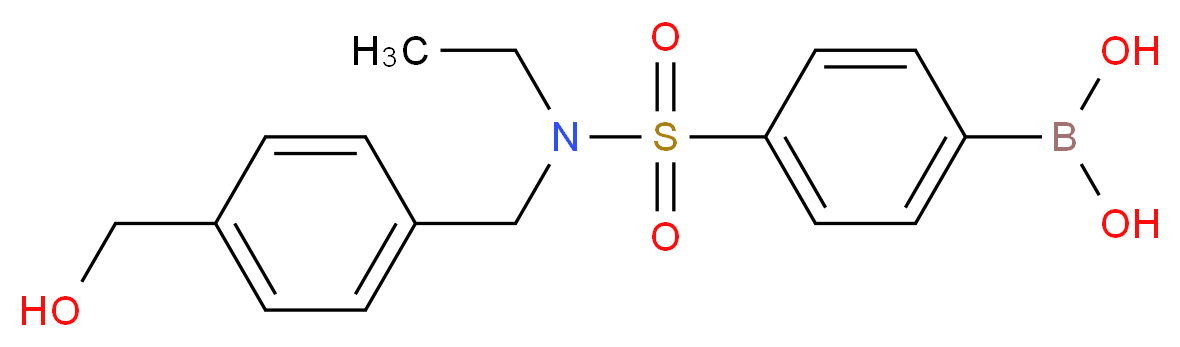 {4-[ethyl({[4-(hydroxymethyl)phenyl]methyl})sulfamoyl]phenyl}boronic acid_分子结构_CAS_913835-55-9