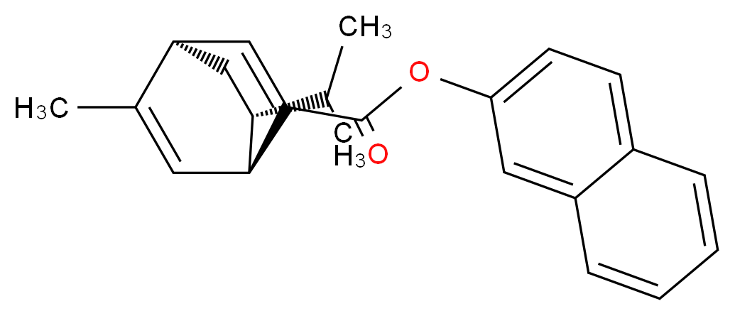 naphthalen-2-yl (1R,4R,7R)-5-methyl-7-(propan-2-yl)bicyclo[2.2.2]octa-2,5-diene-2-carboxylate_分子结构_CAS_1188966-75-7