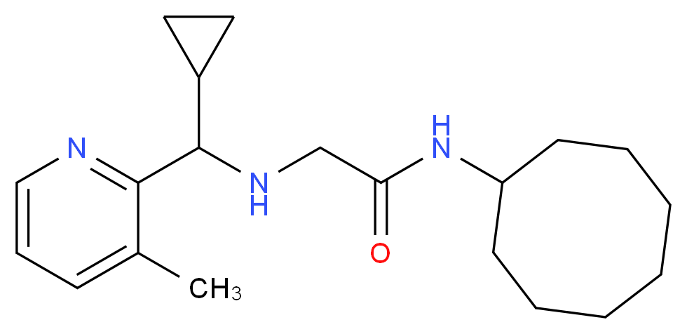 N-cyclooctyl-2-{[cyclopropyl(3-methylpyridin-2-yl)methyl]amino}acetamide_分子结构_CAS_)