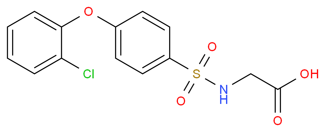 N-[4-(2-氯苯氧基)苯基磺酰基]甘氨酸_分子结构_CAS_606945-28-2)