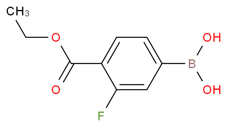 [4-(ethoxycarbonyl)-3-fluorophenyl]boronic acid_分子结构_CAS_874288-38-7