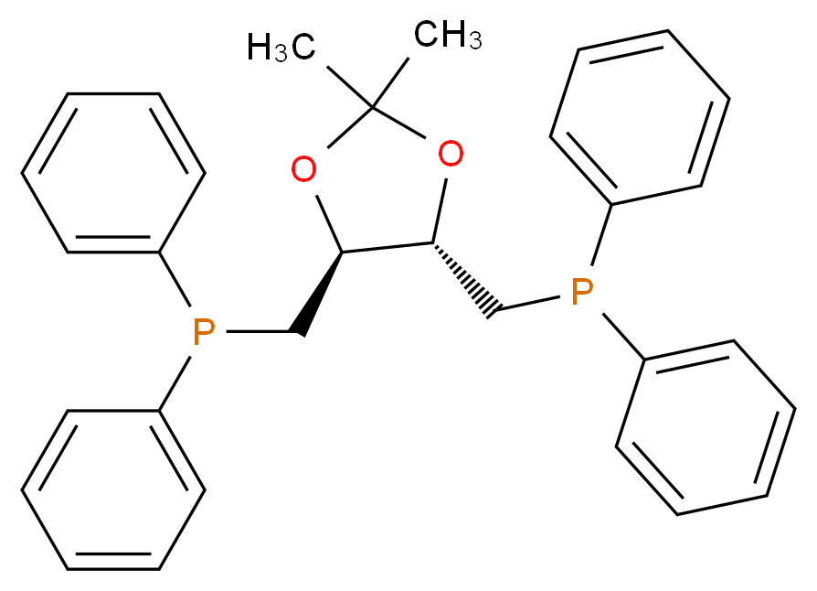 {[(4S,5S)-5-[(diphenylphosphanyl)methyl]-2,2-dimethyl-1,3-dioxolan-4-yl]methyl}diphenylphosphane_分子结构_CAS_37002-48-5