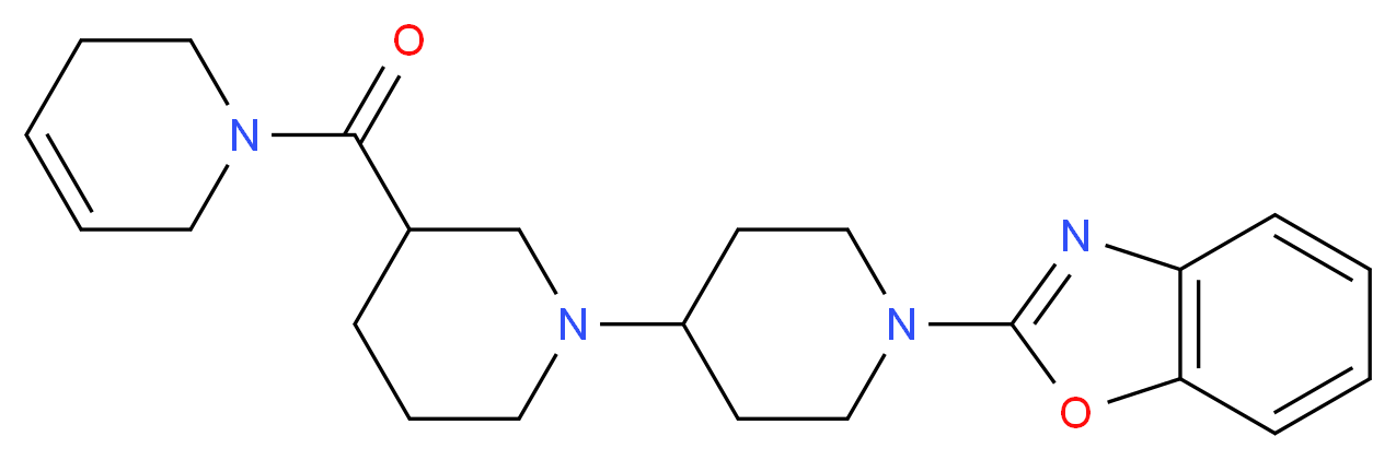 1'-(1,3-benzoxazol-2-yl)-3-(3,6-dihydropyridin-1(2H)-ylcarbonyl)-1,4'-bipiperidine_分子结构_CAS_)
