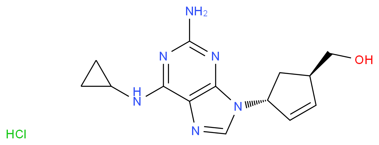 [(1R,4R)-4-[2-amino-6-(cyclopropylamino)-9H-purin-9-yl]cyclopent-2-en-1-yl]methanol hydrochloride_分子结构_CAS_267668-71-3