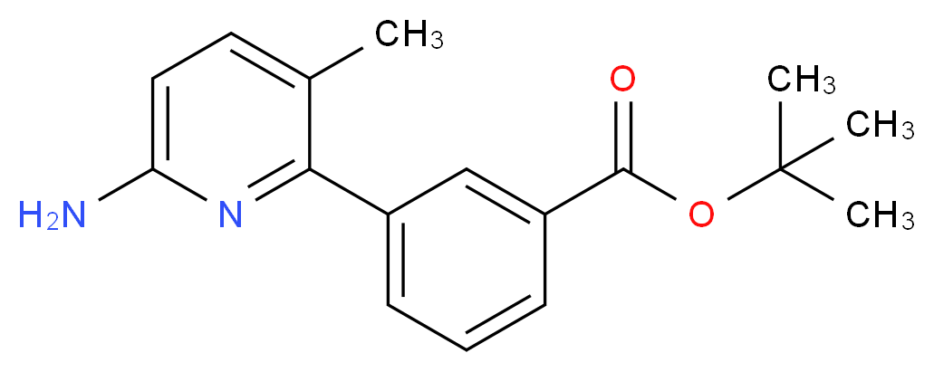 tert-butyl 3-(6-amino-3-methylpyridin-2-yl)benzoate_分子结构_CAS_1083057-14-0