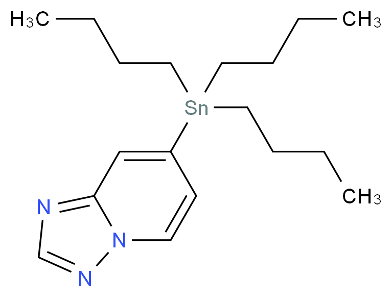 7-Tributylstannyl[1,2,4]triazolo[1,5-a]pyridine_分子结构_CAS_1245816-22-1)