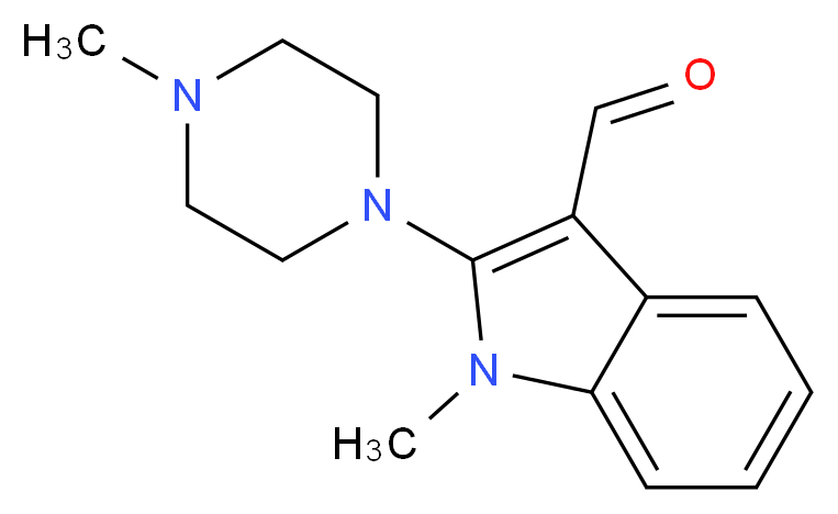 1-Methyl-2-(4-methylpiperazino)-1H-indole-3-carbaldehyde_分子结构_CAS_)