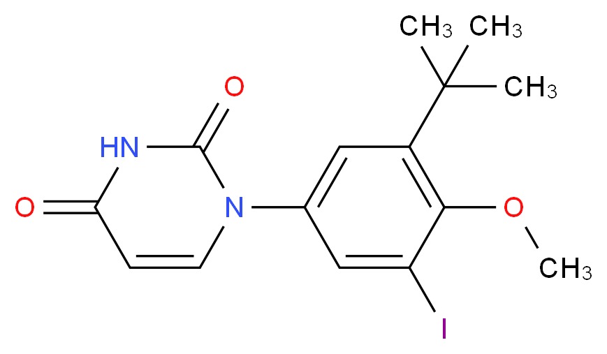 1-(3-tert-butyl-5-iodo-4-methoxyphenyl)-1,2,3,4-tetrahydropyrimidine-2,4-dione_分子结构_CAS_1132940-53-4