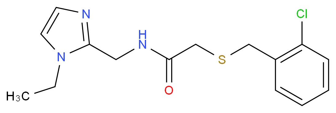 2-[(2-chlorobenzyl)thio]-N-[(1-ethyl-1H-imidazol-2-yl)methyl]acetamide_分子结构_CAS_)