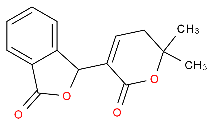 3-(6,6-dimethyl-2-oxo-5,6-dihydro-2H-pyran-3-yl)-1,3-dihydro-2-benzofuran-1-one_分子结构_CAS_1585-68-8