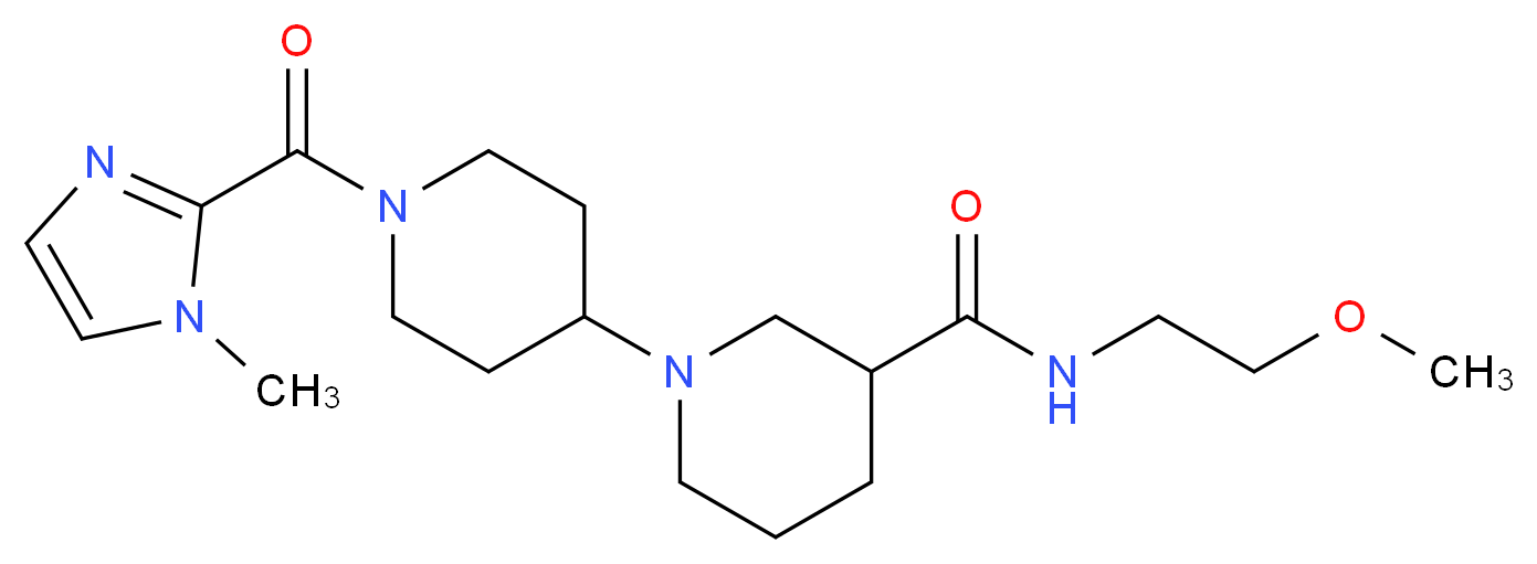 N-(2-methoxyethyl)-1'-[(1-methyl-1H-imidazol-2-yl)carbonyl]-1,4'-bipiperidine-3-carboxamide_分子结构_CAS_)