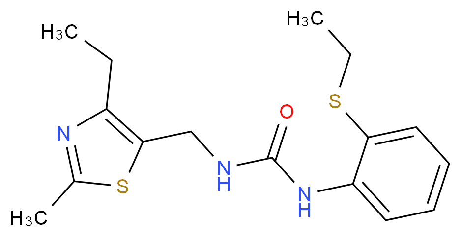 N-[(4-ethyl-2-methyl-1,3-thiazol-5-yl)methyl]-N'-[2-(ethylthio)phenyl]urea_分子结构_CAS_)