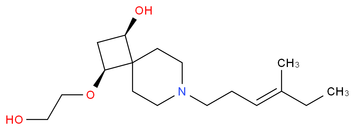 (1R*,3S*)-3-(2-hydroxyethoxy)-7-[(3E)-4-methyl-3-hexen-1-yl]-7-azaspiro[3.5]nonan-1-ol_分子结构_CAS_)