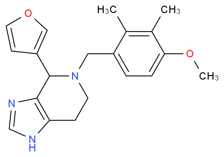 4-(3-furyl)-5-(4-methoxy-2,3-dimethylbenzyl)-4,5,6,7-tetrahydro-1H-imidazo[4,5-c]pyridine_分子结构_CAS_)