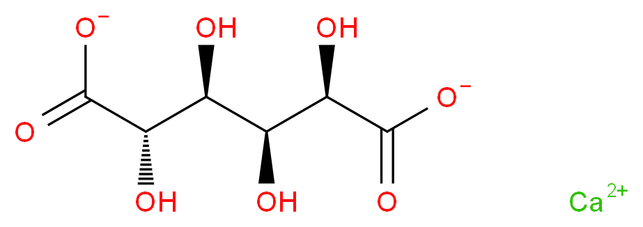 calcium (2R,3S,4S,5S)-2,3,4,5-tetrahydroxyhexanedioate_分子结构_CAS_7632-49-7