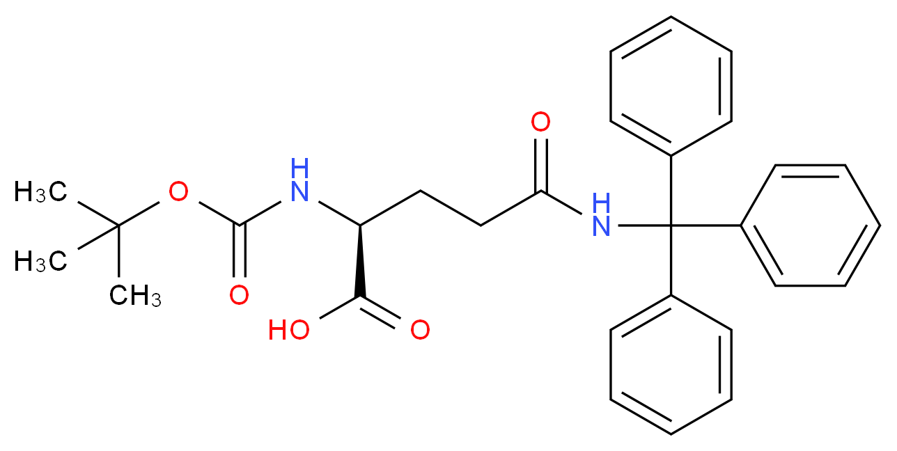 (2S)-2-{[(tert-butoxy)carbonyl]amino}-4-[(triphenylmethyl)carbamoyl]butanoic acid_分子结构_CAS_132388-69-3