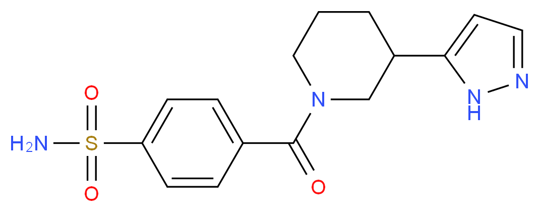 4-{[3-(1H-pyrazol-5-yl)piperidin-1-yl]carbonyl}benzenesulfonamide_分子结构_CAS_)