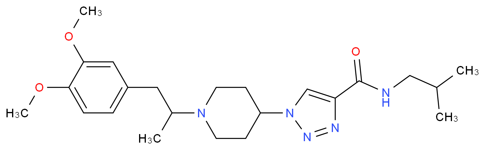 1-{1-[2-(3,4-dimethoxyphenyl)-1-methylethyl]-4-piperidinyl}-N-isobutyl-1H-1,2,3-triazole-4-carboxamide_分子结构_CAS_)