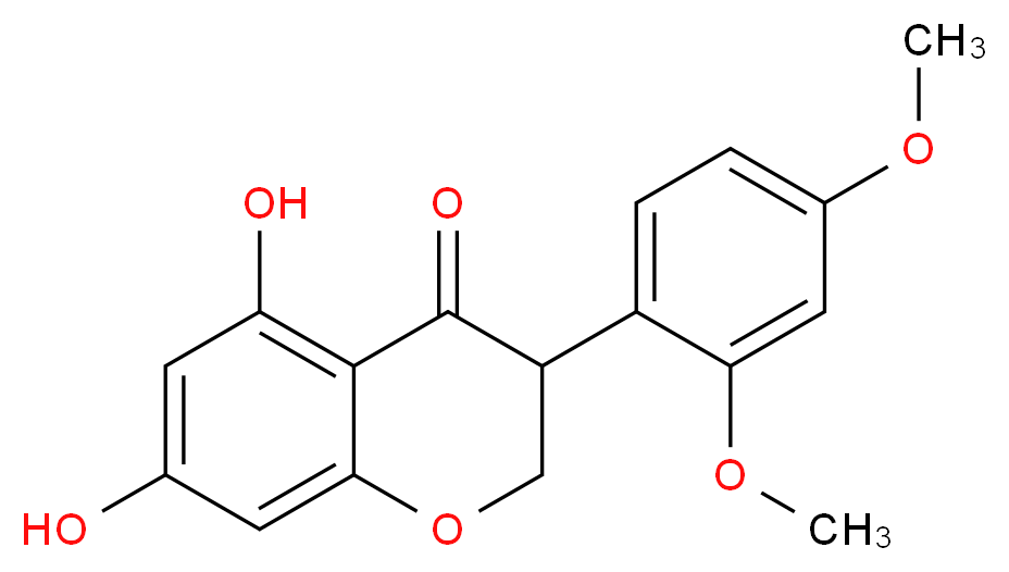 3-(2,4-dimethoxyphenyl)-5,7-dihydroxy-3,4-dihydro-2H-1-benzopyran-4-one_分子结构_CAS_482-01-9